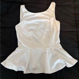 Elegant White Peplum Top